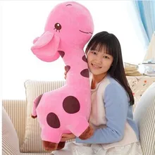 Около 85 см Жираф Плюшевые игрушки мультфильм Пятнистый Жираф Куклы, розовый подушка, Рождество подарок b4690