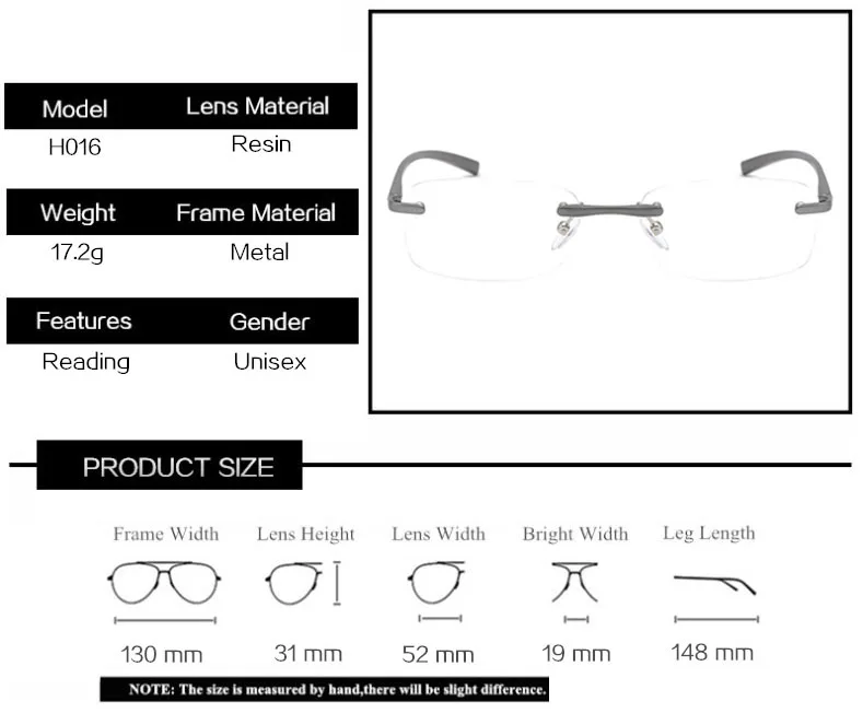 Сплав бескаркасные очки для чтения HD линзы очки без оправы для женщин и мужчин очки классические унисекс очки