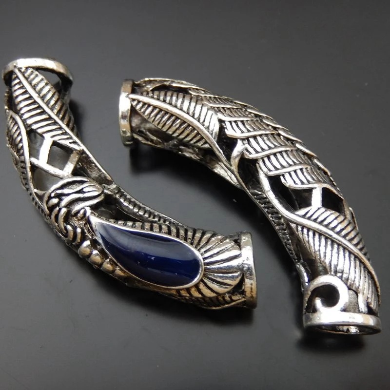 

GraceAngie 4Pieces Arc Hollow Pipe Tube Shape Jewelry Making Accessory Connectors Findings Sapphire Gemstone Accessory