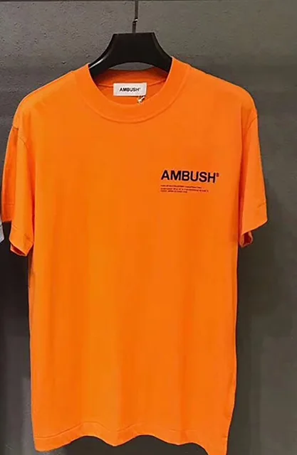Hip Hop Street Wear AMBUSH T Shirt Orange 3M Reflective Men Women