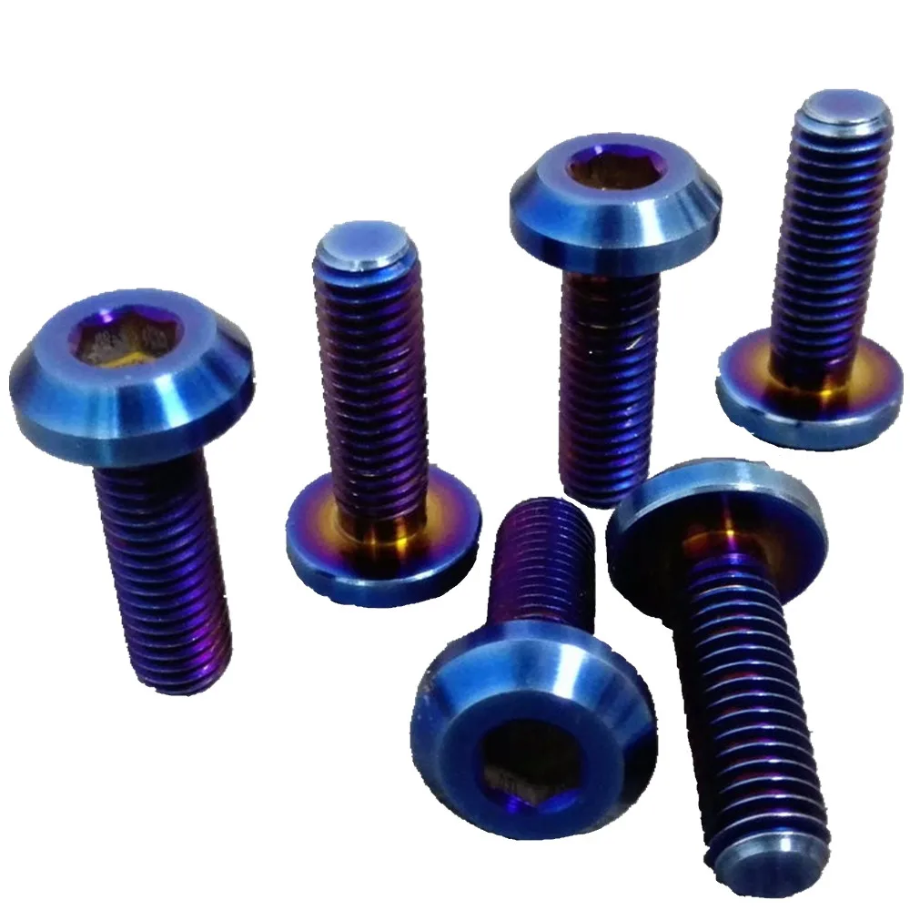 

300pcs Disc Brake M8 x20mm Motorcycle License Plate Installation Ti Bolts Pan Head Burned Blue Color Titanium Screws Ti Fastener
