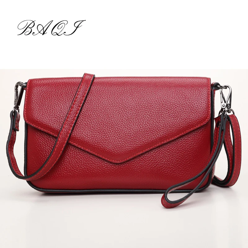 

BAQI Women Handbags Shoulder Bags 2019 Fashion Genuine Leather Cowhide Luxury Designer Women Messenger Crossbody Bag Purse Lady