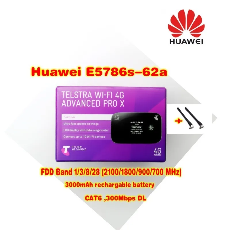 Разблокированный huawei E5786 E5786s-62a LTE Cat6 DL300Mbps 4g lte MiFi мобильный Карманный Wi-Fi маршрутизатор плюс 2 шт антенна+ адаптер AF10