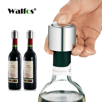 

walfos 1 PC Bottle Stopper Stainless Steel Red Wine Stopper Vacuum Sealed Red Wine Bottle Spout Liquor Flow Stopper Pour Cap