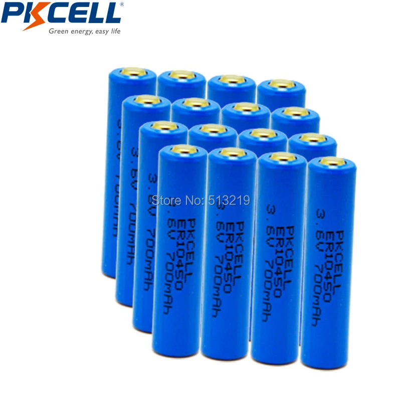 16 x 3.6V AAA Batteries 700mah ER10450 10450 Li SOCl2 Lithium Battery