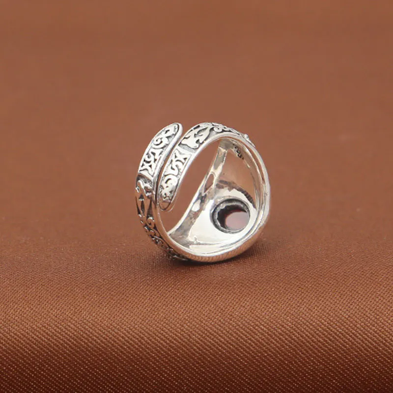 FNJ 925 Серебряное кольцо с крестом, ювелирное изделие, красный камень циркон, хорошее Серебро S925 пробы Thail, кольца для мужчин, регулируемый размер 7,5-12
