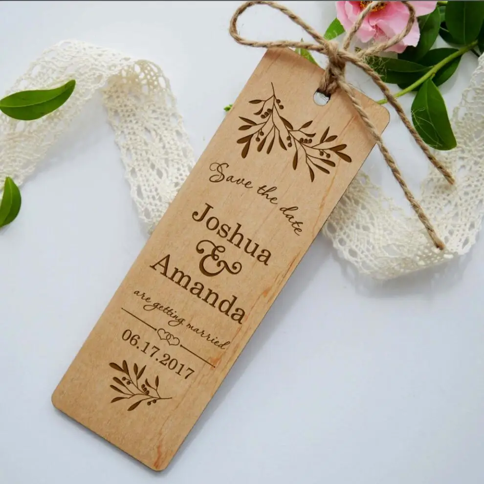wood bookmark wreath wooden bookmarks wedding gift for couples wedding bookmarks