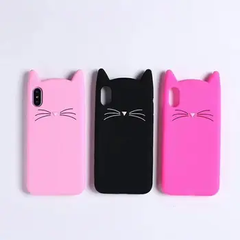 

10pcs/lot Korea Candy Cat Anti-shock Silicone Soft Full Cover Case For iPhoneXsmax XR 6s/8 7plus Shell Body Protection