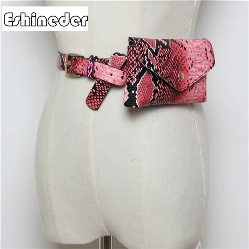 

ESHINEDER Women Waist Pack Leather Fashion Belt Bag Luxury Brand Designer Fanny Pack For Travel Adjustable Phone Bags