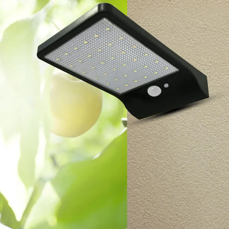 

450Lumens 36LED Solar Light Three Modes Black White Waterproof Outdoor Garden Wall Fence Lamp With Mounting Pole Or Not