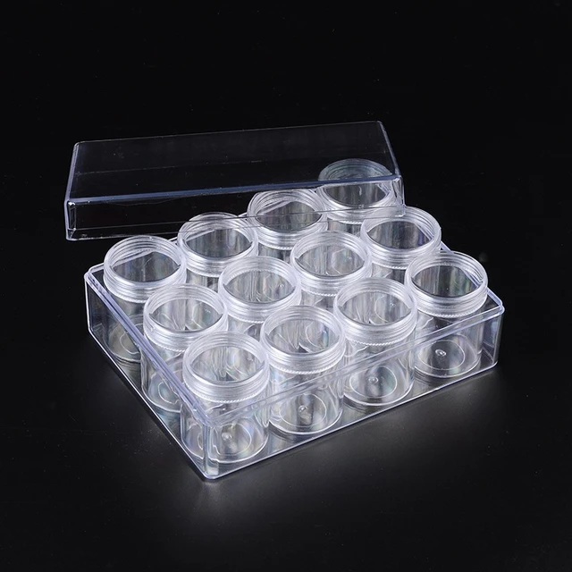 12pcs Round Clear Plastic Container With Lid 