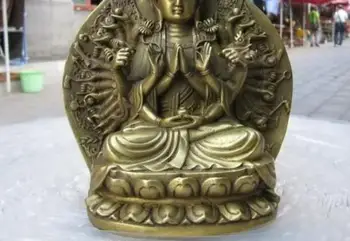 

Buddhism Brass refined 1000 Arms Avalokitesvara Guan Yin Buddha Statue