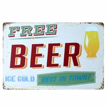 [Mike86] ледяное пиво холодной лучшее в городе жестяная вывеска Искусство украшения стены кафе бар металлические знаки Ретро AA-36 заказ смешивания 20*30 см