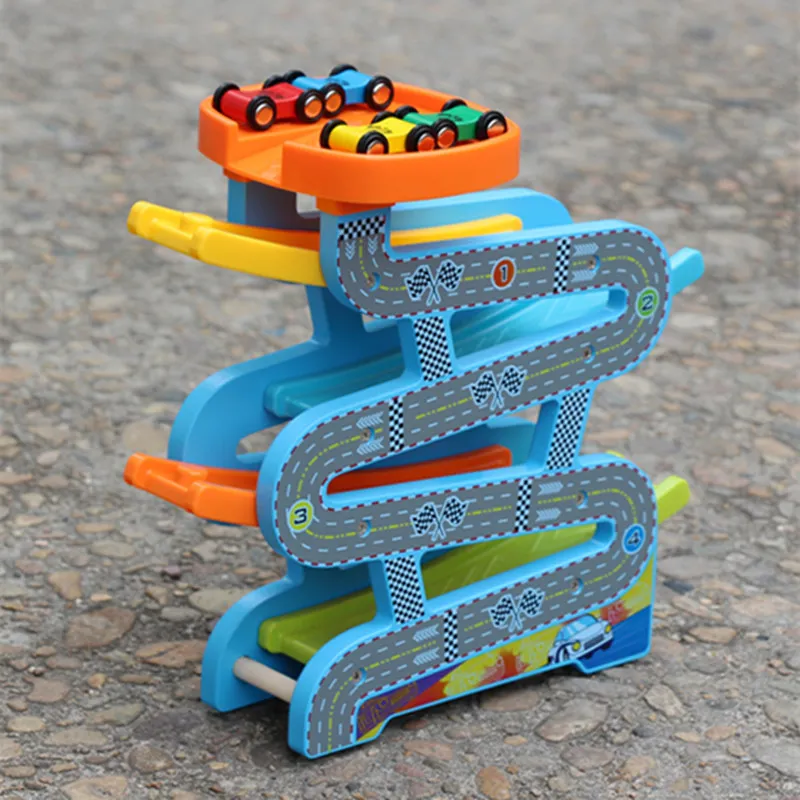

Colorful Track Building Block Multicolored Digital CarWooden Shape Matching Toys For Children Boys Classic Models Building Block