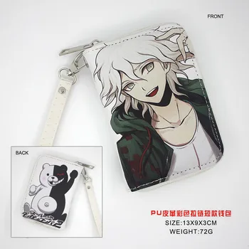 

Anime Danganronpa High Quality Leather Wallet With Zipper Short Coin Purse for Men Women Gift Money Bag