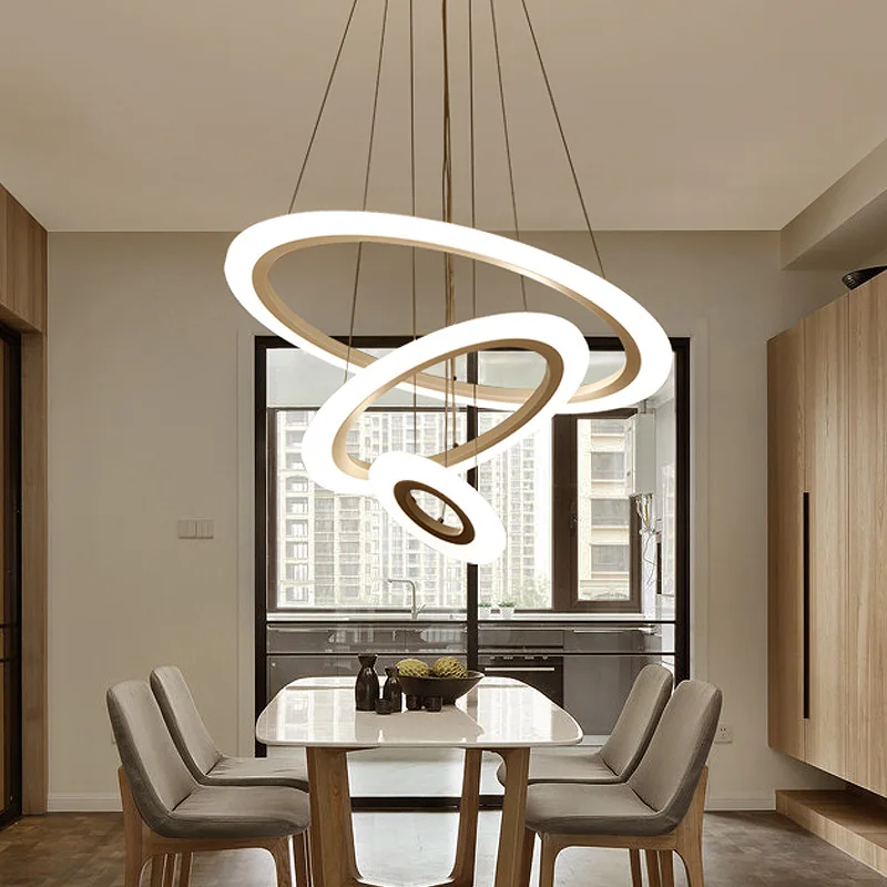

Modern minimalist Living Room Led chandelier Postmodern Ring Tongue Pendant Lamp Circle Ceiling mounted Lighting hanging light