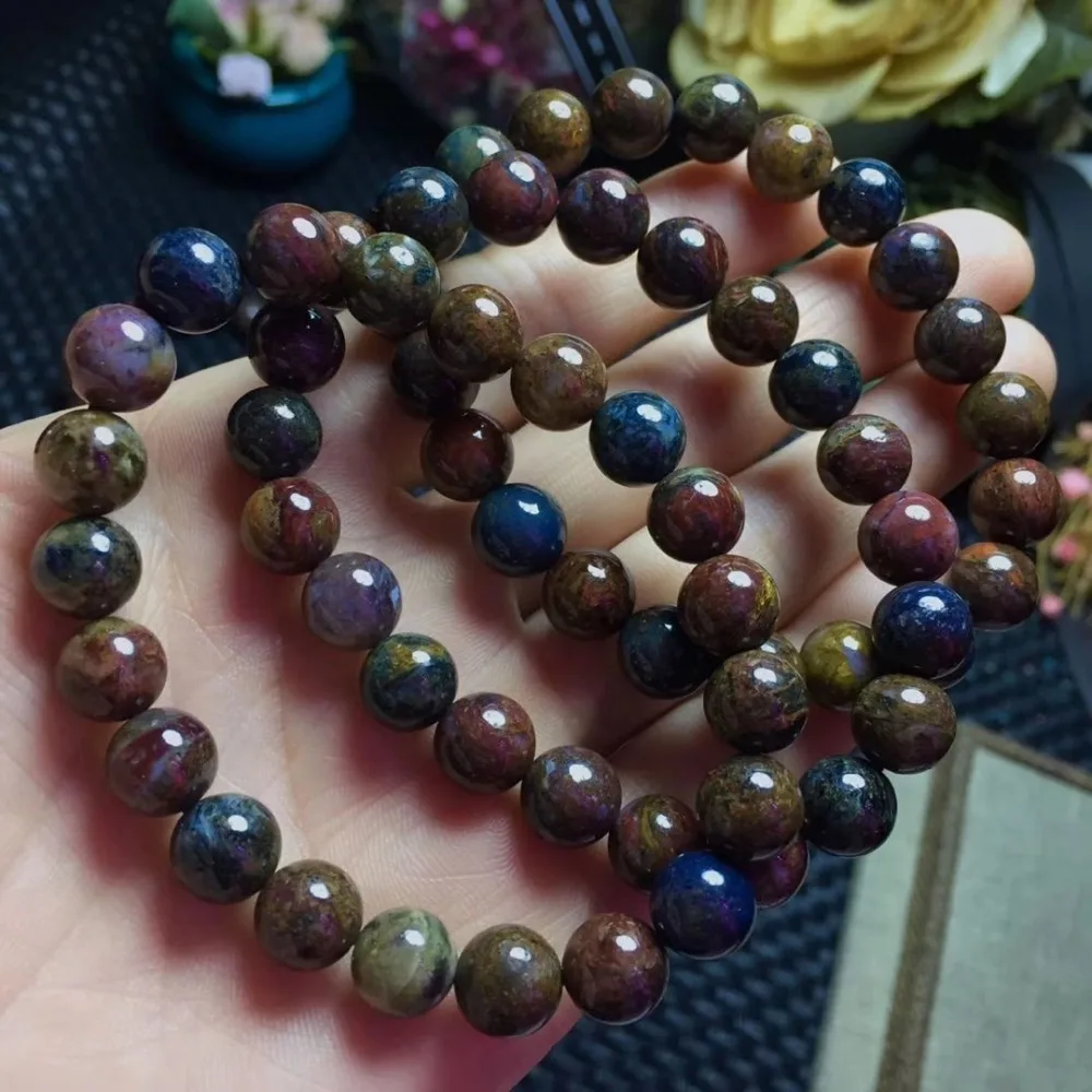 

Genuine Natural Red Yellow Pietersite 9mm Gemstone Namibia Round Beads Cat Eye Bracelets Chatoyant Man Women Drop Shipping AAAAA