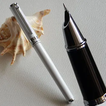 

PICASSO 609 EXECUTIVE WHITE AND SILVER FINE HOODED NIB FOUNTAIN PEN DREAM