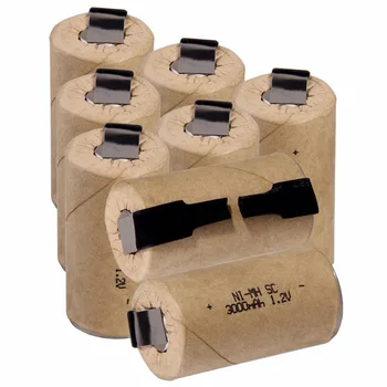 

8 pcs SC 3000mah 1.2v battery NIMH rechargeable batteries for electric screwdrivers 4.25cm*2.2cm for electric drills