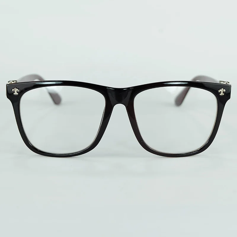 Gothic Style Cross Rivet Optical Glasses Plastic Frame Clear Lenses Classic Brand Myopia