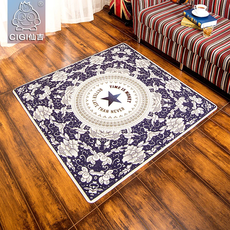 CIGI Modern Creative Home Carpet Word Geometric Pattern Round Carpet