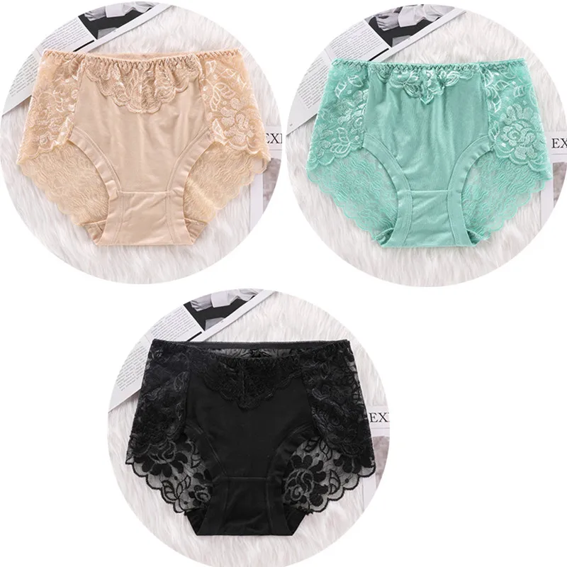 black beige green 3 шт./лот, сексуальное кружевное нижнее белье с бантом на спине, модальное женское нижнее белье, дышащие Трусы-стринги, прозрачные трусики HP11 - Цвет: black beige green