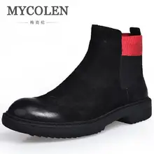 MYCOLEN/мужские ботинки из натуральной кожи; итальянские черные роскошные модные ботинки; мужские Ботильоны «Челси» ручной работы; Брендовая обувь; Botte Homme