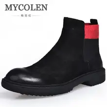 MYCOLEN Men Boots Genuine Leather Italian Black Luxury Fashion Boots Handmade Man Ankle Chelsea Boots Brand Shoes Botte Homme цена MYCOLEN Men Boots Genuine Leather Italian Black Luxury Fashion Boots Handmade Man Ankle Chelsea Boots Brand Shoes Botte Homme цены онлайн