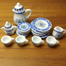 Кукольный домик Миниатюрный 1:12 игрушка кухня столовая 17 шт. Porcelaine Чайный сервиз SPO582