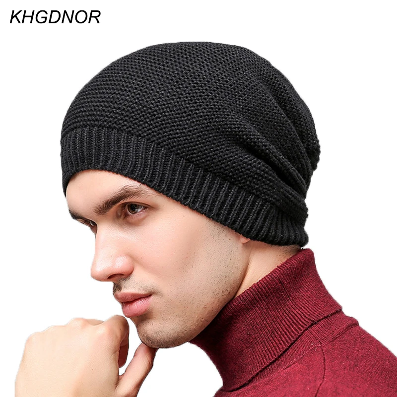 Buy KHGDNOR Casual Warm Hats for Men Black Knitted