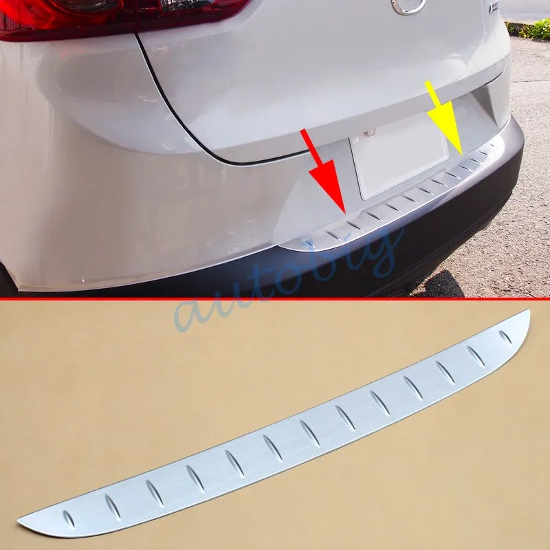 

Outside Steel Rear Bumper For Mazda CX-3 2016 2017 Trunk Sill Scuff Protector Accessories