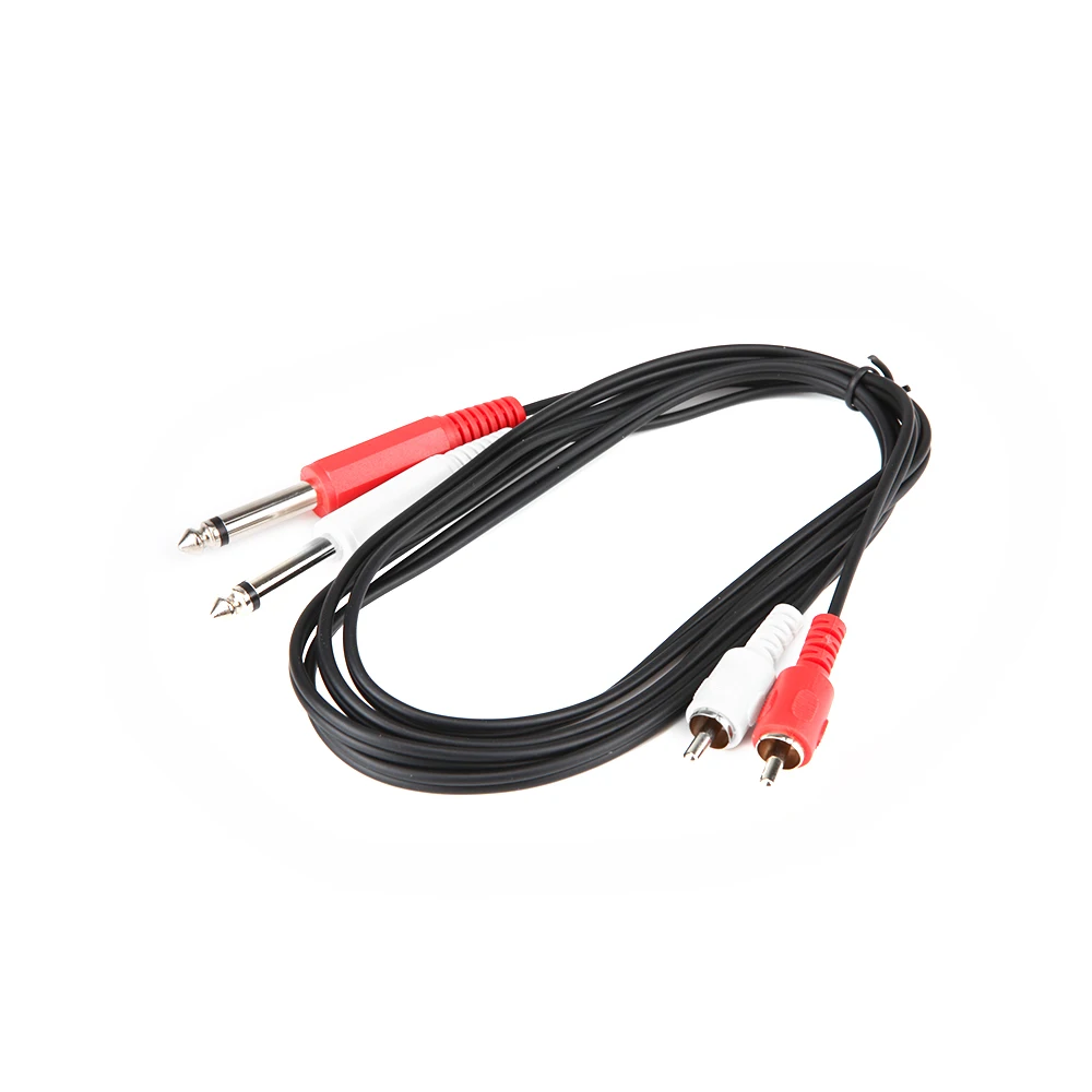 1 8 м 6 футов Twin 35 мм моно Джек Вилки до 2 RCA Phono OFC кабель аудио Dual MONO jack 3 маркировкой