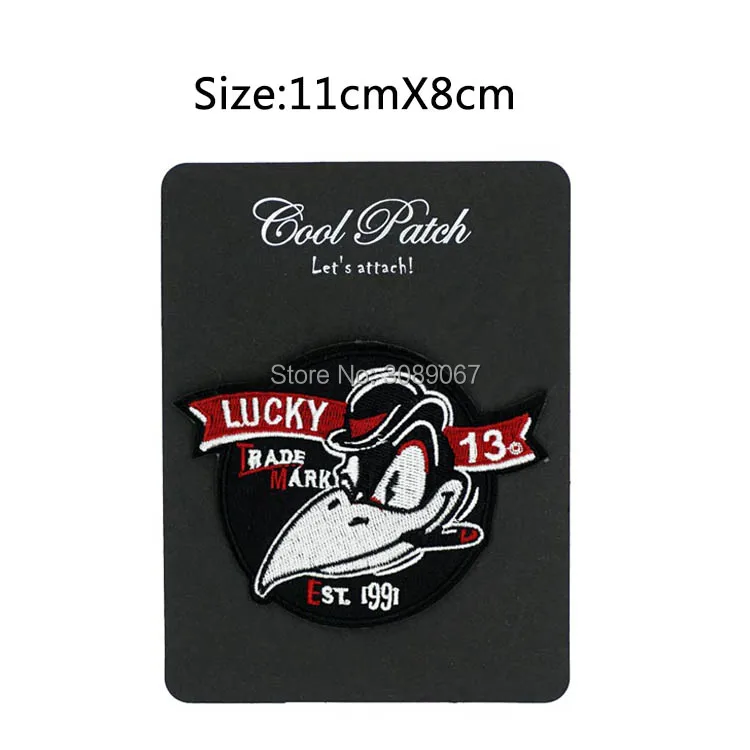 4,2" LUCKY THIRTEEN 13 BIG AL BIRD мотоциклетный хот-родом Панк Байкер патч панк аппликация в стиле рокабилли вышитая железная нашивка