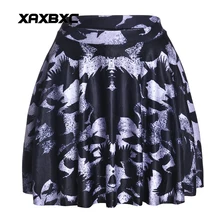 Новые 1179 летние пикантные Хэллоуин повезло смерти ворона с принтом в виде птицы, черлидеров пачка короткая юбка Для женщин плиссированные мини-юбки плюс Размеры