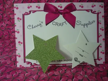 

9x8.56cm Green Glitter Stars Christmas Gift Tags
