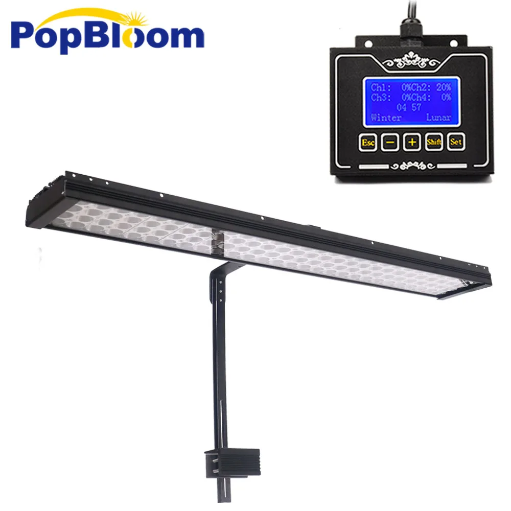 

Progra Controller LED Fish Tank Aquarium Grow Light For Reef Coral Marine Tank Popbloom 4 Channel Diammable Programmable