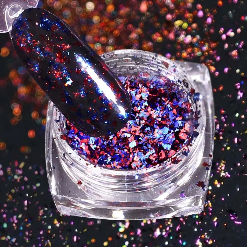 BeautyBigBang блеск для ногтей порошок алюминиевые блестки 0,2 г Bling украшения для ногтей аксессуары украшения Красочный пигмент Dip порошок - Цвет: 5