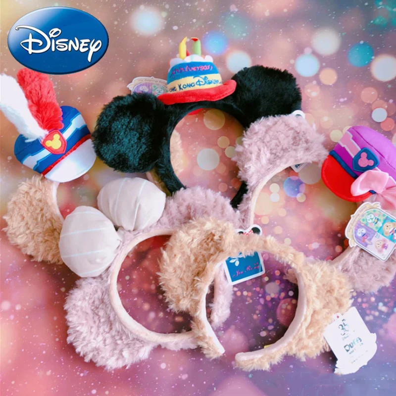 

2019 Disney Women Headband Girls Party Headdress Gift Mickey Minnie Big Ear Cartoon Kawaii Plush Toy Pretend Play Birthday Gifts