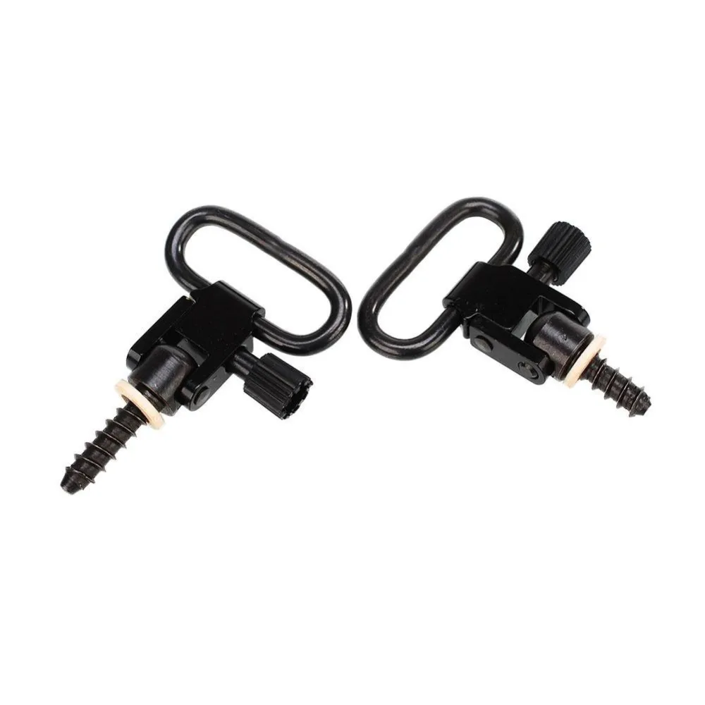 

2 PCS Quick Detach QD Sling Swivels Studs Hunting Accessories Sets Black Steel Machine Screw Adapter Type 1"