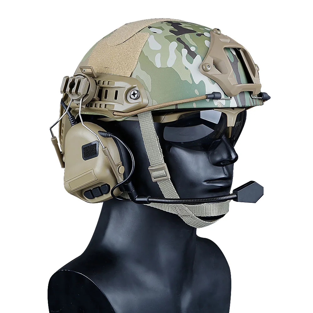 Fone de Ouvido Fone de Ouvido com Capacete Conjunto para Rápido Capacete ao ar Tático Capacete Militar Ferroviário Adaptador Peltor Livre Tiro Comtac com 14 Cheap Fones de Ouvido tático & Acessórios