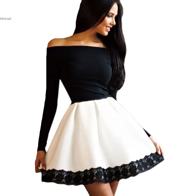 Black White and Off the Shoulder Dresses