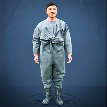 1MM Thickness Fishing Waders One-Piece Rubber Material Acid&Alkali Resistant Waterproof Fishing Clothing Waders for Hunting Fish