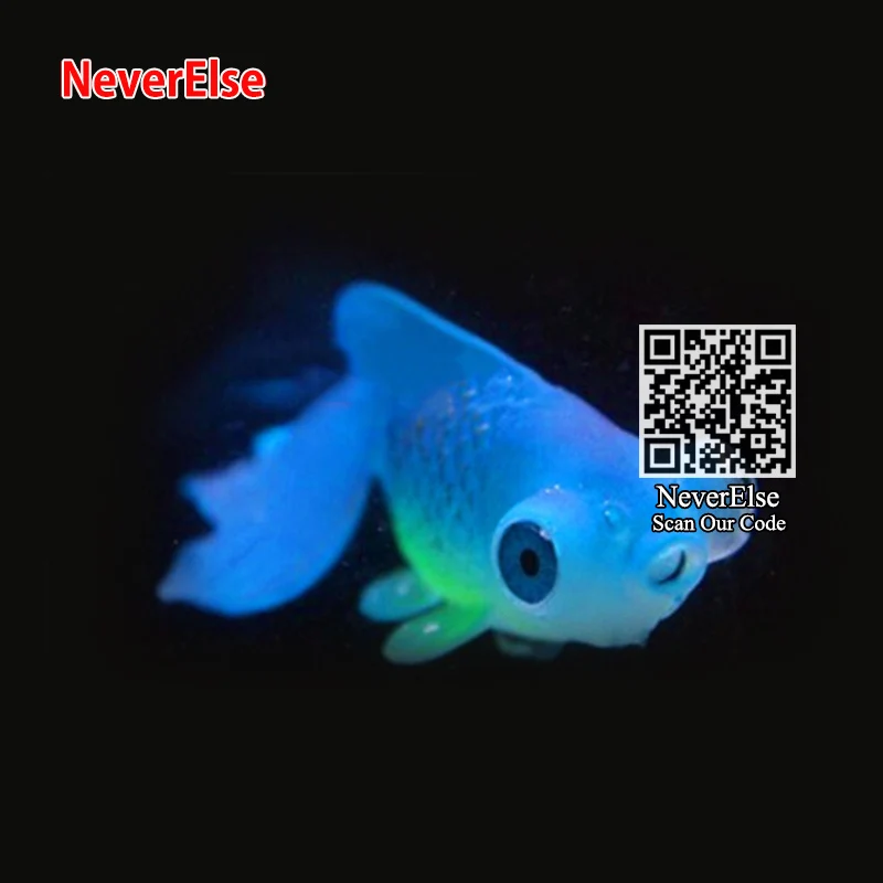Аквариумные искусственные плавающие рыбки флуоресцентные маленькие клоуны/грохот/золотая рыбка+ присоска украшение аквариума - Цвет: Blue Gold Fish