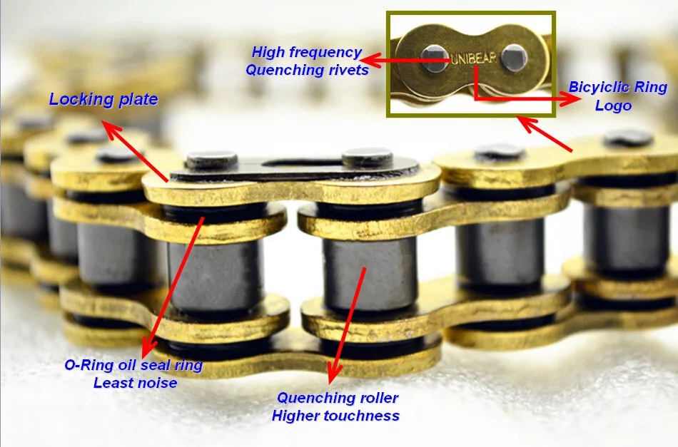 530*120 цепь мотоцикла 530 Золотое уплотнительное кольцо цепь 120 звено UNIBEAR звено цепь подходит для SUZUKI Hayabusa GSXR1300 1999-2007