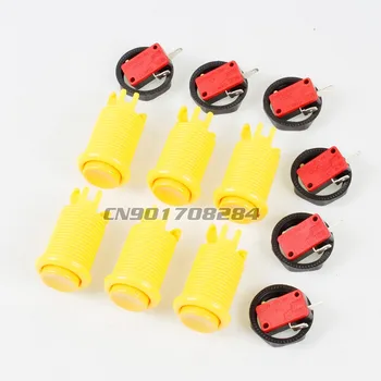 

6x New Happ Type Push Button With Micro Switch For Arcade PC Joystick Mama Jamma Games Parts 30mm Buttons Yellow Colors