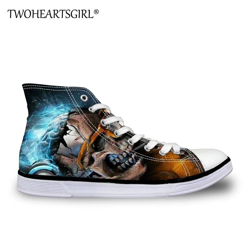 

Twoheartsgirl Casual Skull Design Canvas Shoes for Women Girls Breathable Ankle Canvas Shoes Vintage Vulcanize Shoes Flats Shoes