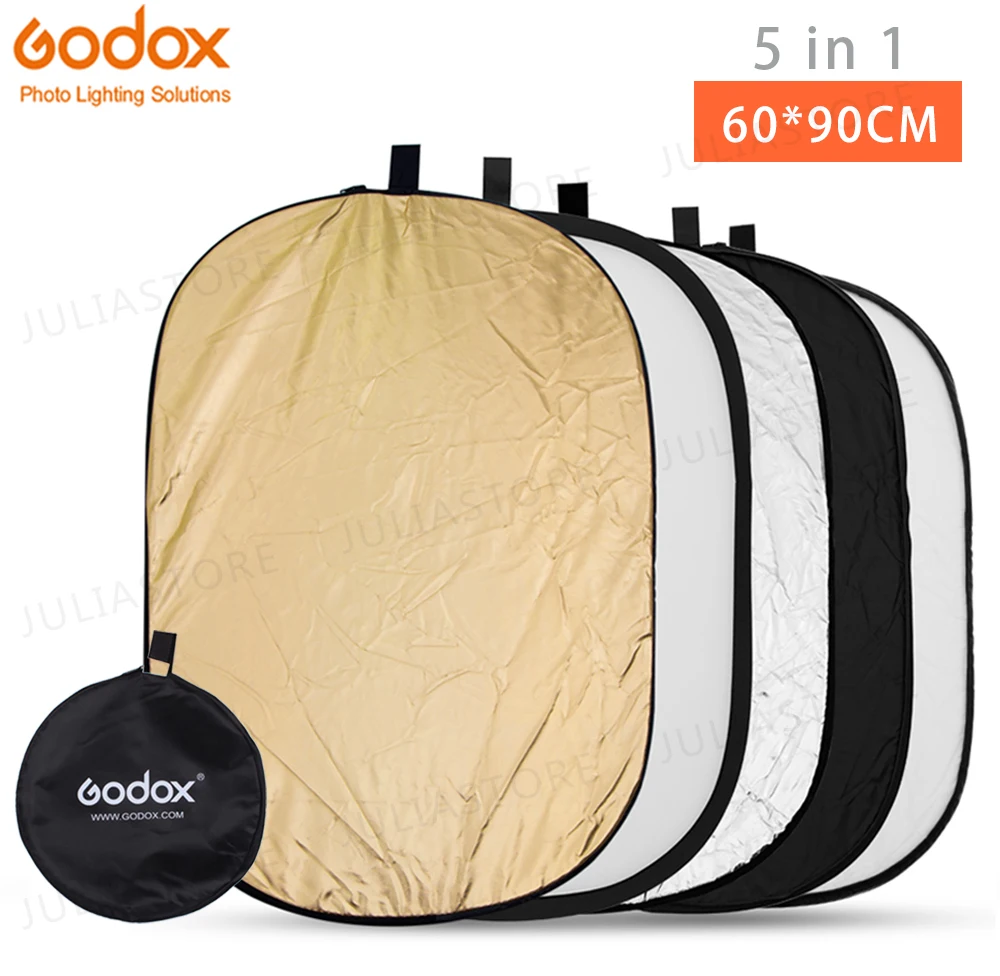 Godox 5 в 1 60*90 см фоновая плата круглый Прямоугольный Отражатель складной рассеиватель освещения диск черный серебристый золотой белый