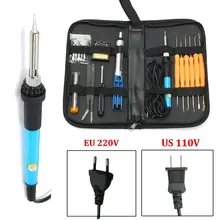Профессиональный 110 В/220 В 60 Вт Регулируемый температурный Сварочный припой паяльник набор инструментов