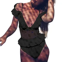 Купальники Купальник женский цельный сексуальный бикини с оборками пуш-ап Мягкий купальный костюм Пляжная одежда купальный костюм ffe4