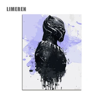 

The Avengers Movie Black Panther DIY Wall Pictures Acrylic Oil Coloring Painting By Numbers On Canvas For Unique Gift Home Decor